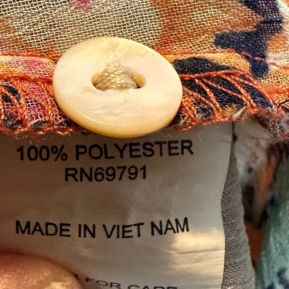 Fig & Flower Anthropologie Patchwork Blouse boho prairie‎ cottagecore, sz S - Picture 7 of 8